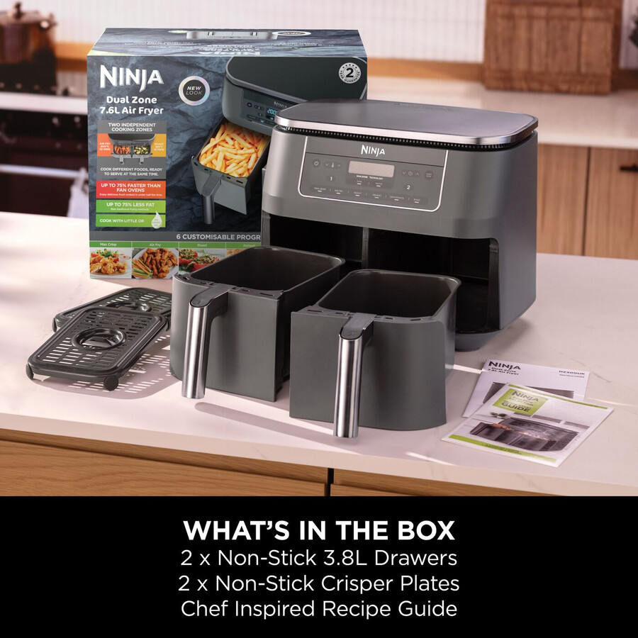 ninja 6-in-1 dual-zone-heißluftfritteuse 76 l dz300uk