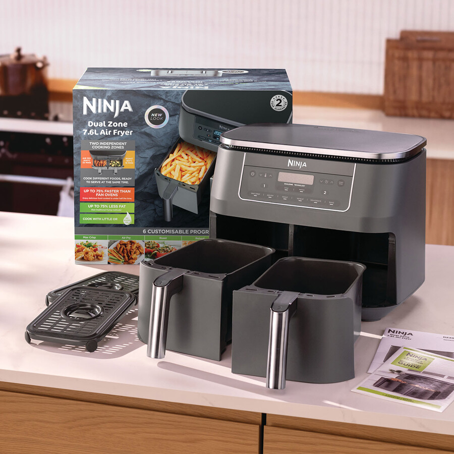 ninja 6-in-1 dual-zone-heißluftfritteuse 76 l dz300uk
