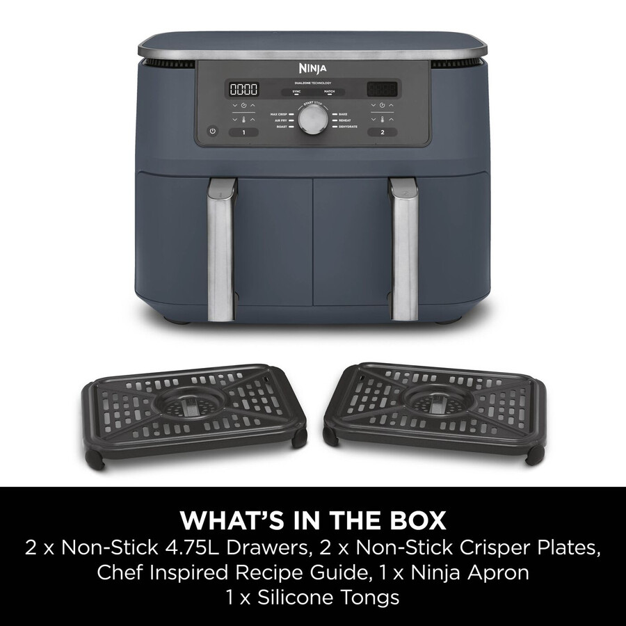 ninja max 6-in-1 dual-zone-heißluftfritteuse 95 l – cyber space dz400ukcyd