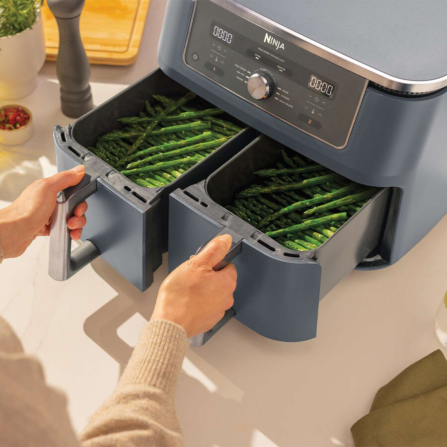 ninja max 6-in-1 dual-zone-heißluftfritteuse 95 l – cyber space dz400ukcyd