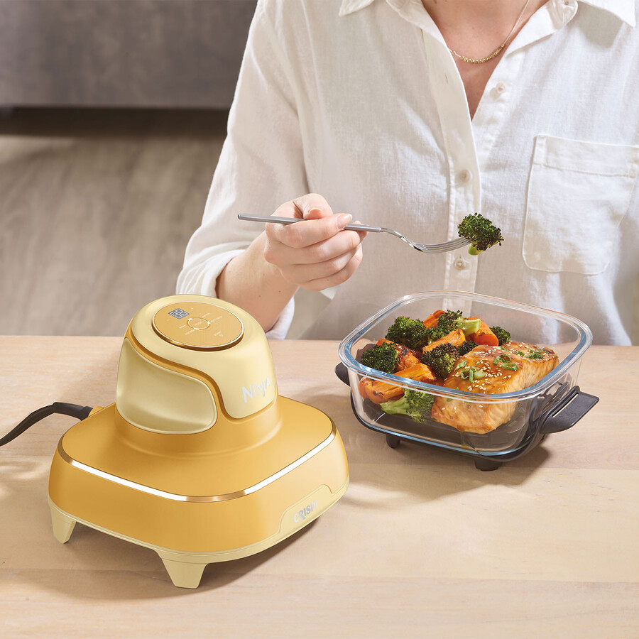 ninja crispi 4-in-1 tragbare glas-heißluftfritteuse – ingwer-schokolade fn101ukgd