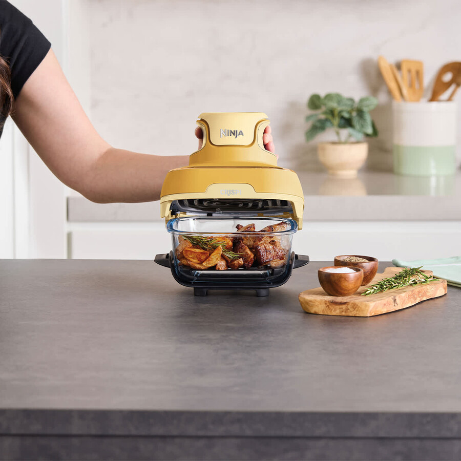 ninja crispi 4-in-1 tragbare glas-heißluftfritteuse – ingwer-schokolade fn101ukgd