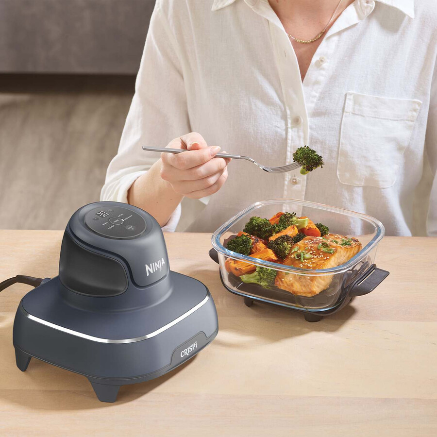 ninja crispi 4-in-1 tragbarer glas-heißluftfritteusen-set zur essenszubereitung - cyber space