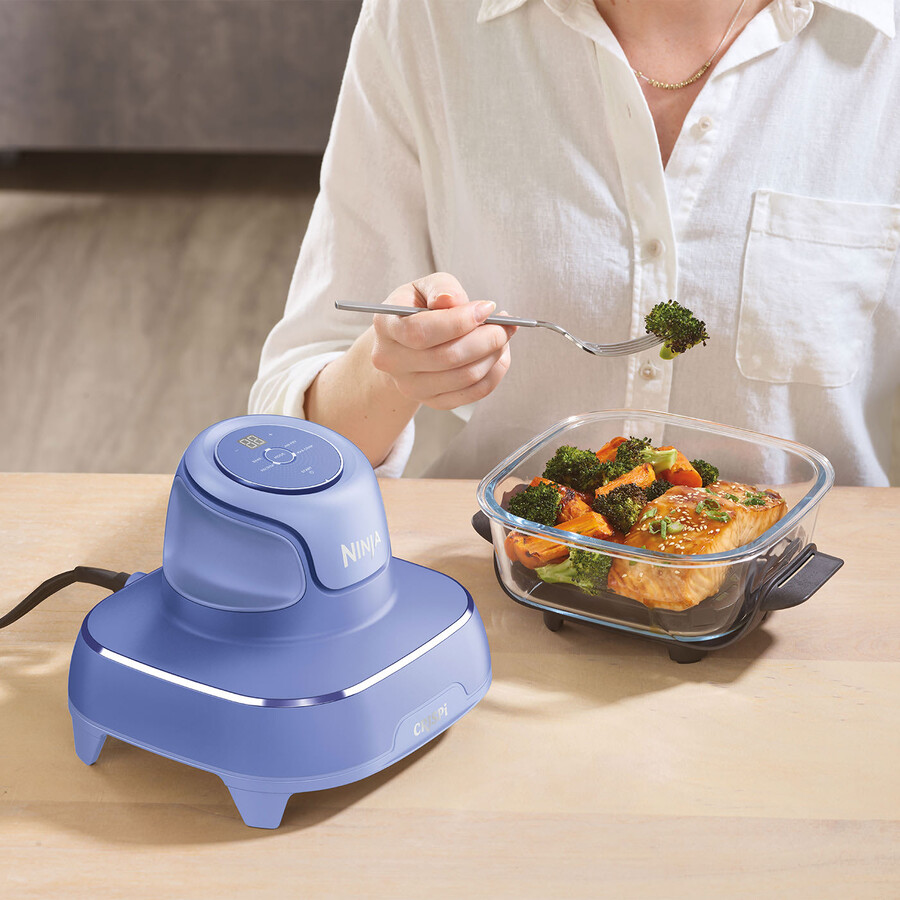 ninja crispi 4-in-1 tragbare heißluftfritteuse aus glas – mattiertes lila fn101ukpr