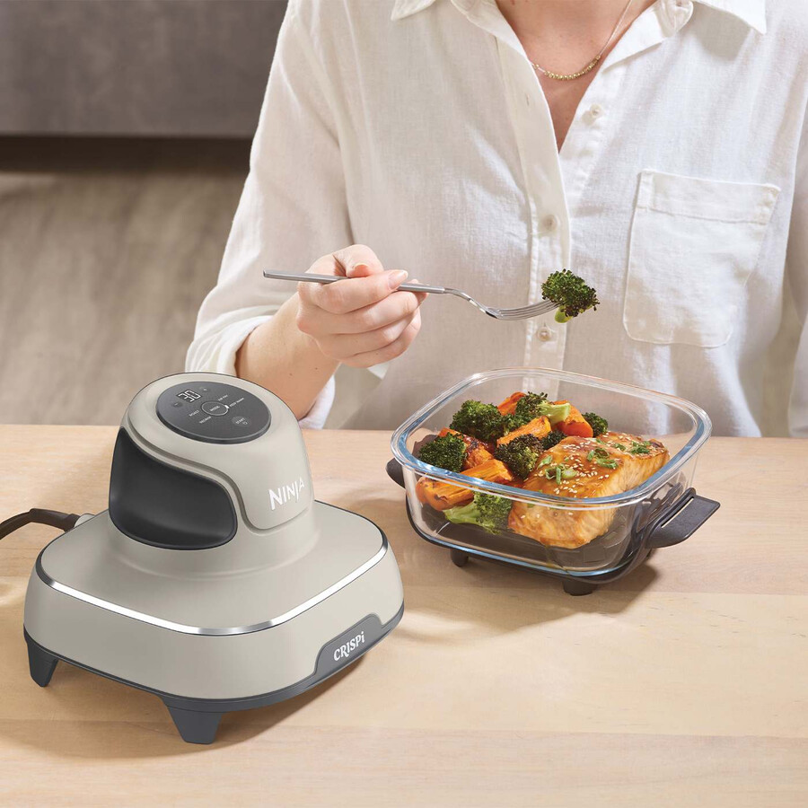 ninja crispi 4-in-1 tragbarer glas-heißluftfritteusen-set zur essenszubereitung – stein