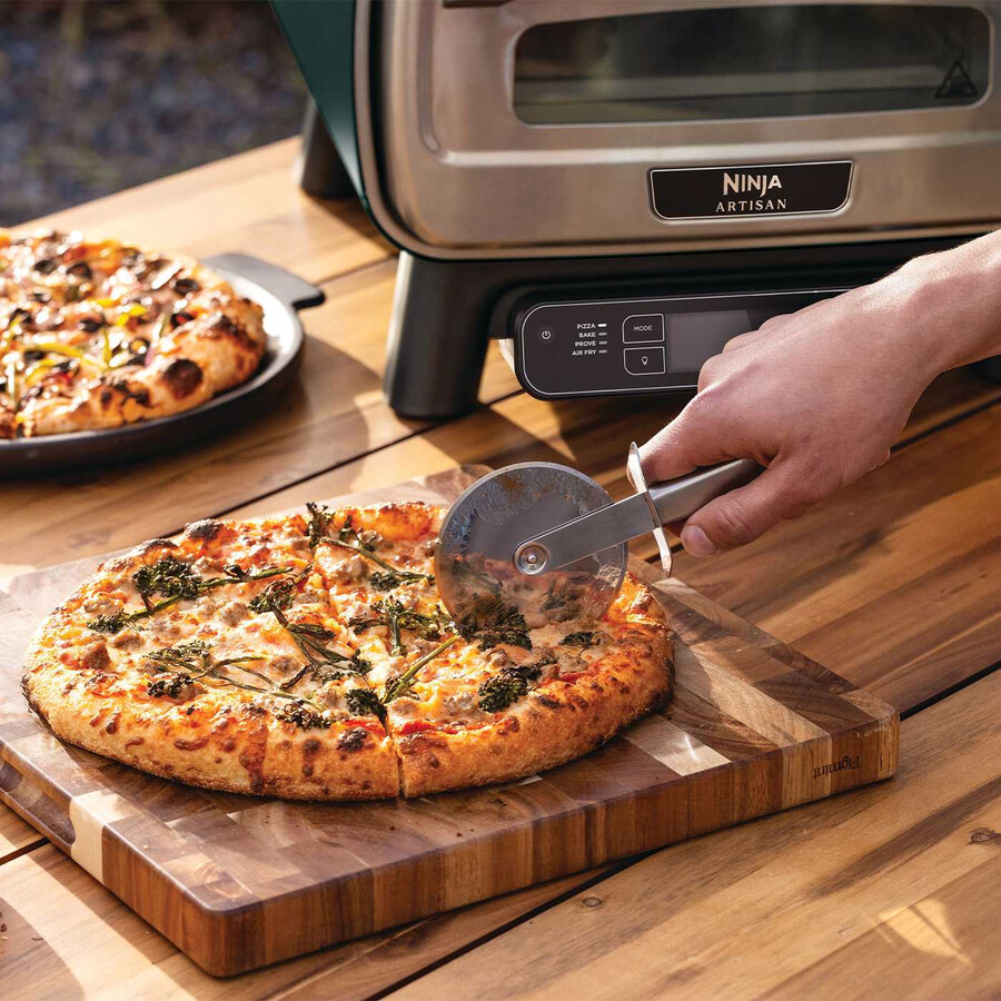 elektrischer outdoor-pizzaofen heißluftfritteuse – british racing green mit ständer