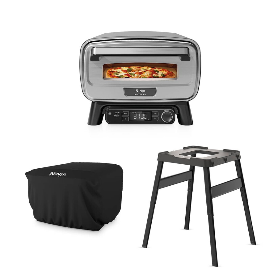 ninja artisan elektrischer outdoor-pizzaofen heißluftfritteuse ständer und abdeckung bundle