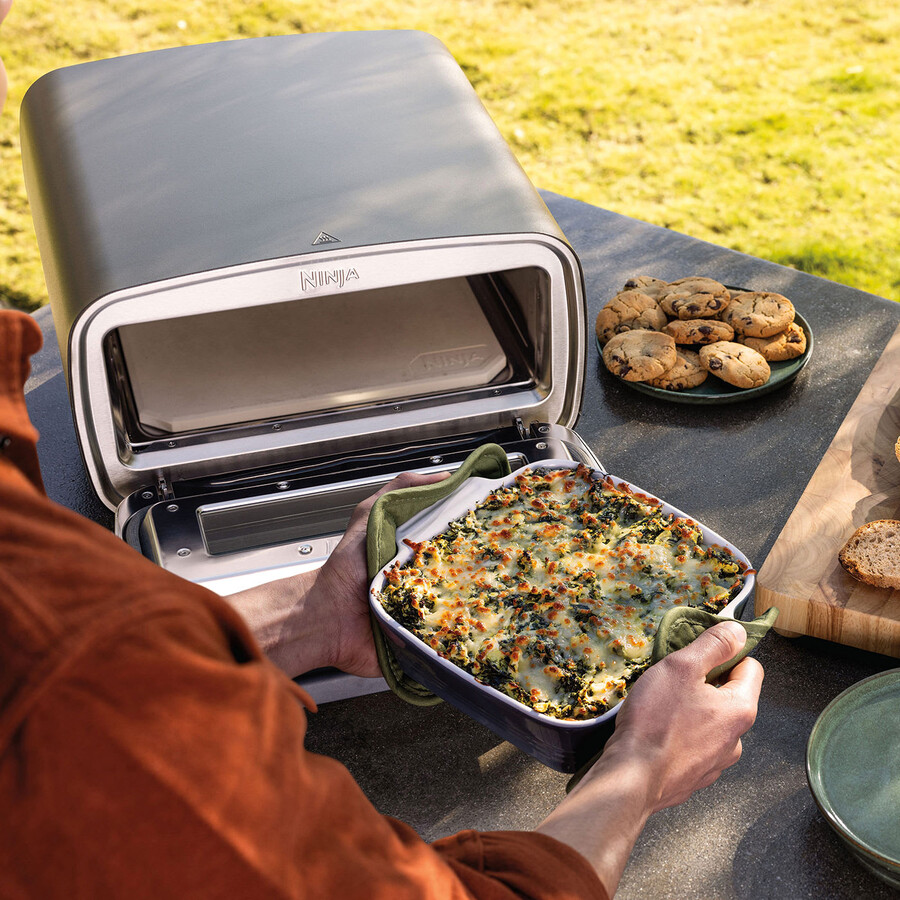 ninja artisan elektrischer outdoor-pizzaofen heißluftfritteuse ständer und abdeckung bundle