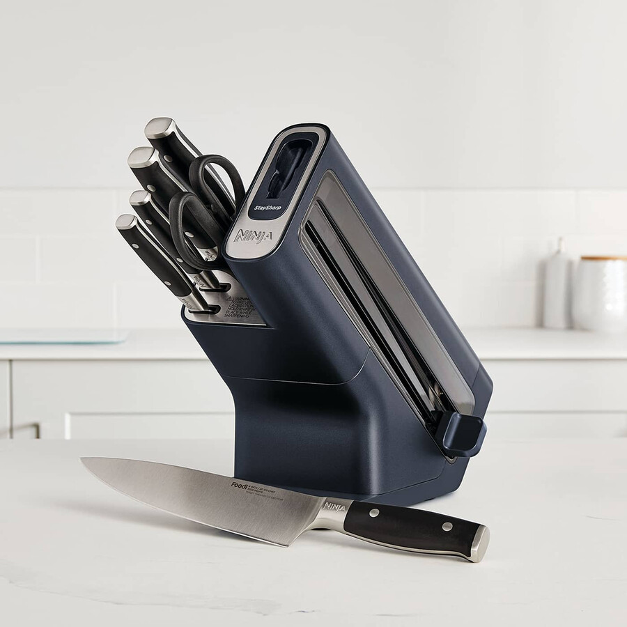 ninja foodi staysharp messerblock mit integriertem messerschärfer – 6-teiliges set cyber space k32006ukcyd