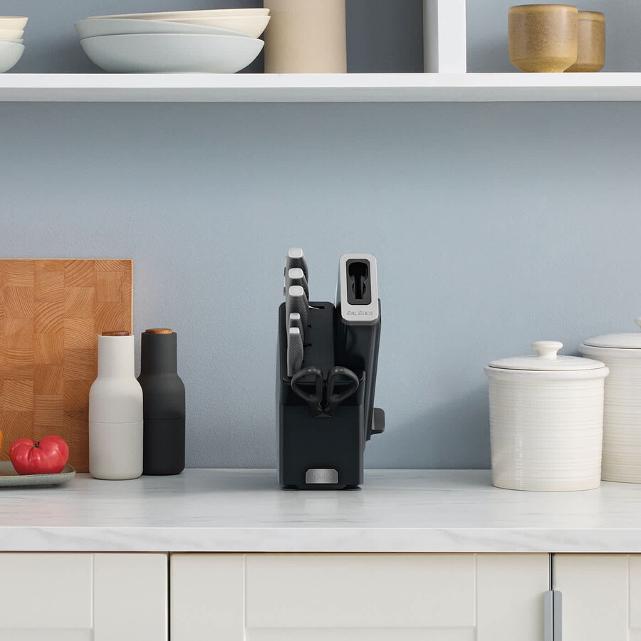 ninja staysharp edelstahl-messerset 6-teilig mit holzblock – k62006euuk