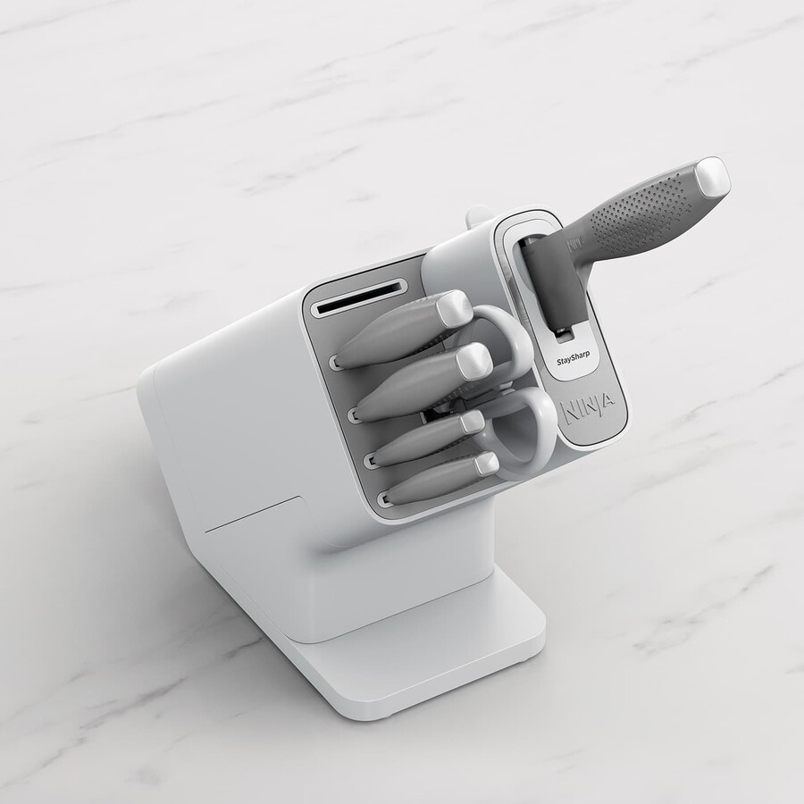 ninja staysharp edelstahl-messerset 6-teilig mit weißem messerblock – k62006euwh