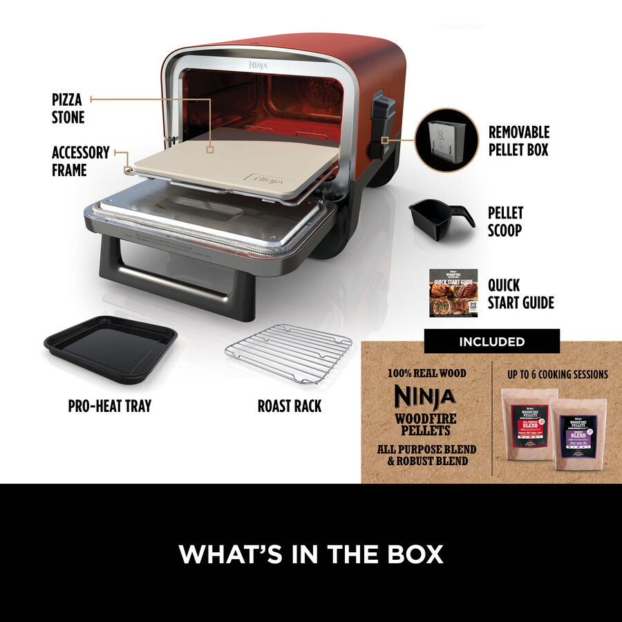ninja holzofen-elektro-außenofen pizzaofen und bbq-smoker oo101uk